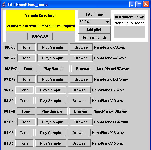 Sample Instrument Editor